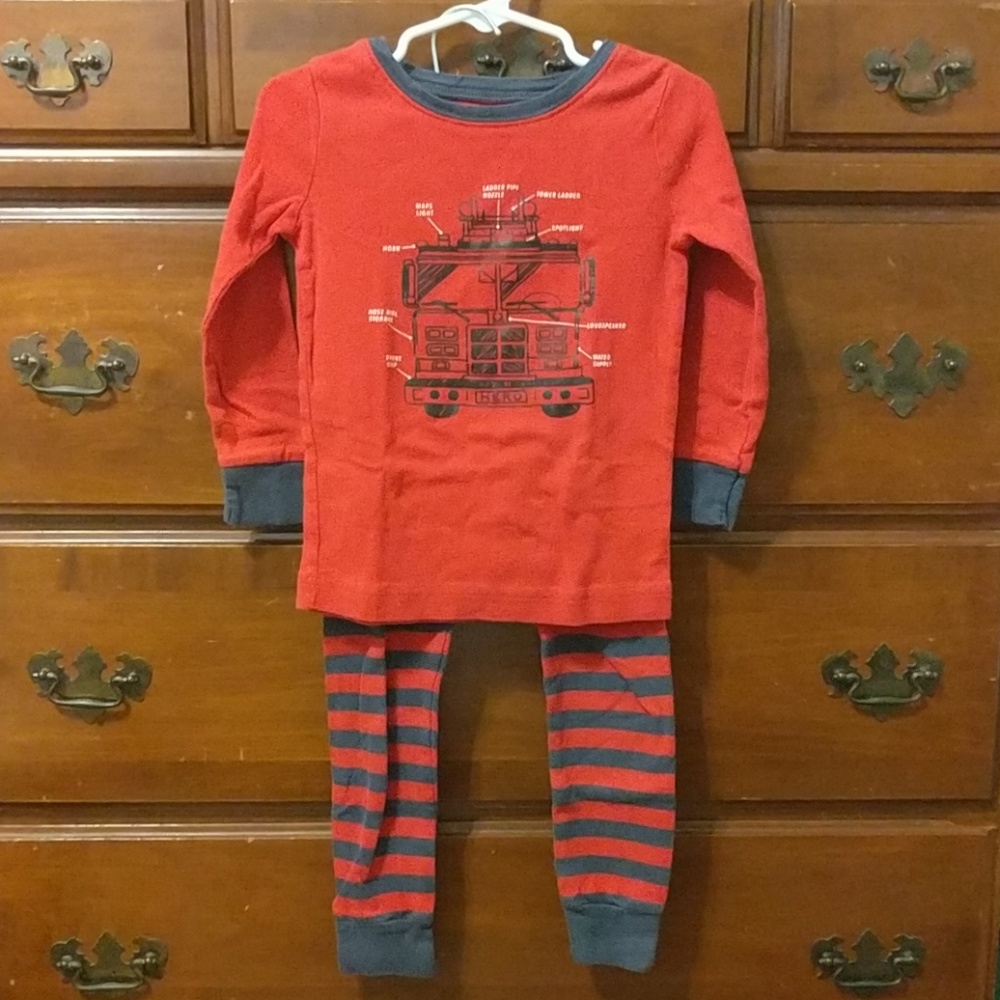Old Navy Red/Navy Fire Truck Pajamas